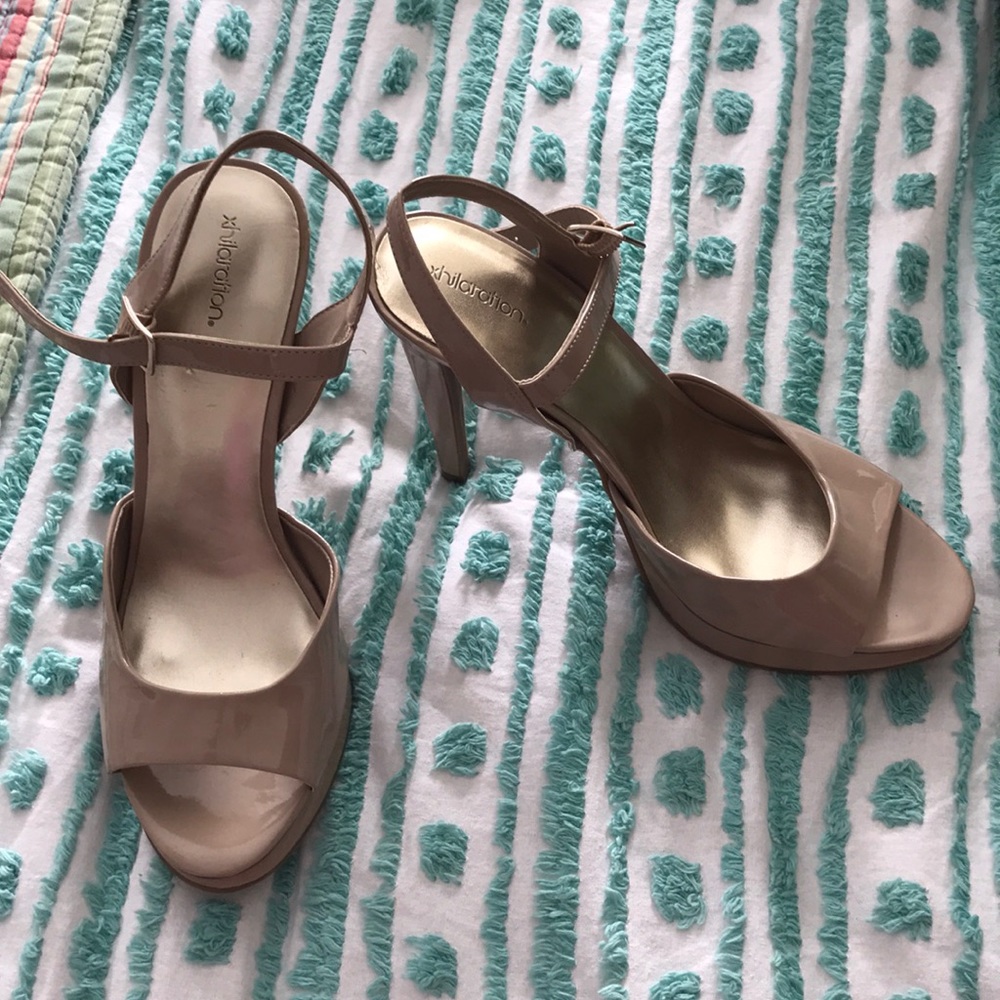 High heeled shoes
